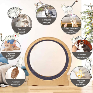 Luxury Classic Modern Eco-Friendly <b>Cat</b> Treadmill Running Wheel <b>Interactive</b> Pet <b>Toy</b> Silent Sport Anti-Depression Exercise MDF - Product Image 2