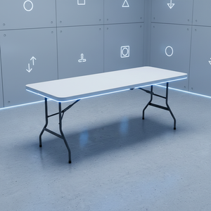 Table pliante d'extérieur 6 pieds (180 cm) de long, design moderne, structure en plastique et en fer - Product Image 5