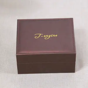 Custom Logo Luxury PU Leather Women Watch Necklace Engagement Gift Box Packaging With Pocket