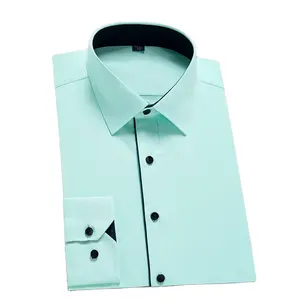 Hot Sale High Quality Men Shirt Long Sleeve Twill Solid Causal Formal Business Shirt Brand Man Dress Shirts