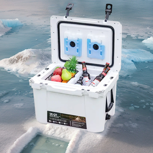 2023 35QT Injection Cooler Box Camping Hard Coolers Refrigerate Rotomolded Cooler Ice Box For Picnic Beach Pool Party