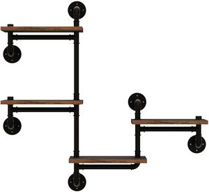 Estantería Moderna para Montar en Tuberías Industriales, Librería de 4 Niveles, Estantería Colgante para Decoración del Hogar, Baño, Oficina, Cocina - Product Image 1