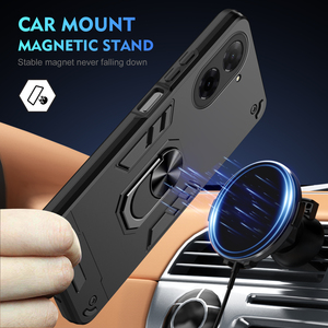 Xiaomi Redmi A5 4G 171mm グローバル版 / Poco C71用 デュアルレイヤー 車載ホルダー対応 マグネット式スタンド付き アーマーケース 耐衝撃カバー - Product Image 2