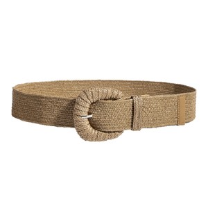 Vestido Ajustado <span class=keywords><strong>de</strong></span> <span class=keywords><strong>Rafia</strong></span> Boho <span class=keywords><strong>de</strong></span> 100 cm para <span class=keywords><strong>Mujer</strong></span> con Cinturón Ancho Elástico <span class=keywords><strong>de</strong></span> Ratán y Hebilla Cuadrada - Product Image 2