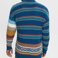 Pull en laine et viscose pour homme, design tendance, rayures colorées, personnalisable, vente en gros, manches longues, chaud, hiver