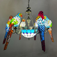 Lustre en verre teinté rétro APCITL en forme de perroquet, idéal pour villa, bar, restaurant, salon – Suspension lumineuse en forme d'oiseau
