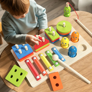 <span class=keywords><strong>Jeu</strong></span> de société Montessori en bois pour enfants : <span class=keywords><strong>Xylophone</strong></span>, <span class=keywords><strong>jeu</strong></span> de pêche et formes géométriques – Jouets éducatifs précoces pour garçons et filles - Product Image 4