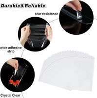 Sac en plastique OPP transparent avec poignée autocollante refermable, impression par tampon pour l'emballage de cadeaux (colliers, bagues, lunettes, pierres précieuses)