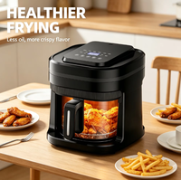Friteuse à air sans huile 5L avec écran tactile numérique visible, contrôle de la température et de la minuterie, appareil de cuisson domestique