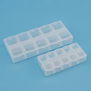 Caja Rectangular de plástico para medicina, contenedor de viaje para pastillas
