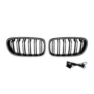 กระจังหน้า BMW ซีรีส์ 3 E90 E91 LCI ปี 2009-2012 แบบ LED สองแถบ สีดำ พร้อมไฟ แต่งกันชนหน้า - Product Image 2