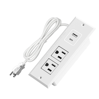 Multiprise encastrable avec ports USB, rallonge électrique, adaptateur secteur, station de charge, multiprise blanche