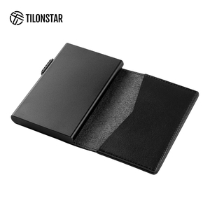 TILONSTAR TG305 Premium cuero aluminio negocios viaje crédito RFID bloqueo Pop Up tarjetero - Product Image 3