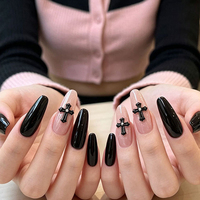 Breloques pour ongles Y2K Punk Cross - Accessoires d'art des ongles en alliage métallique et strass pour Halloween