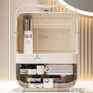 Boîte de rangement cosmétique en acrylique avec tiroirs 24 cm, organiseur de soins de la peau, trousse de maquillage pour coiffeuse - Product Image 1