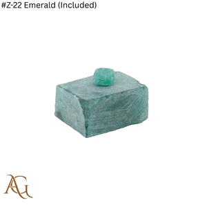 Nano Diamante en Bruto Cultivado en Laboratorio # Z 22 Esmeralda (con Inclusiones) Color Verde Azulado, Gema Sintética Tallada, Simulada y Creada en Laboratorio - Product Image 2