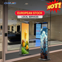 Afficheur numérique LED intérieur P1.53, bannière pliable, affichage 3840Hz haute fréquence de rafraîchissement, contrôle Wi-Fi, écran LED mobile avec roues