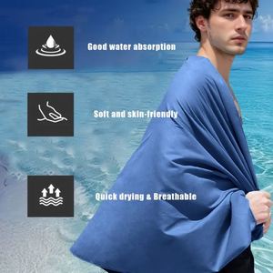 Serviette de plage en microfibre personnalisable de haute qualité, séchage rapide, pour le golf, les sports, les voyages, le camping, la gym, avec sac à motif tissé et boîte EVA imprimée - Product Image 4