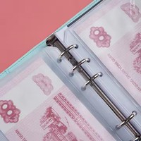 Porte-documents A6 personnalisé en cuir PU à feuilles mobiles, classeur de budget avec enveloppes à monnaie, bouton-pression en PU couleur unie, carnet de bureau