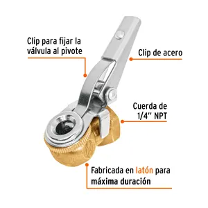Master con 24 unità pneumatico gonfiatore testa con clip, femmina, 1/4 'NPT, Truper - Product Image 2