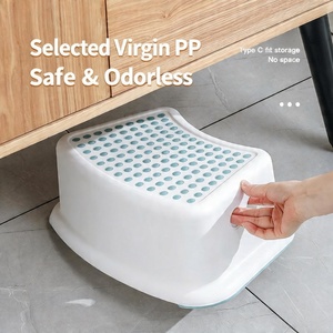 Multifunctional Anti Slip Step <strong>Stool</strong> C Shaped <strong>Storage</strong> Safe Odorless PP Material <strong>Bathroom</strong> Toilet Kitchen Foot <strong>Stool</strong> - Product Image 4