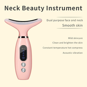 Masajeador facial y de cuello LED para tensar la piel, dispositivo de belleza facial con tecnología de vibración, herramienta de masaje facial para el cuidado de la piel. - Product Image 4