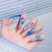 Instagram Shopfy Drie-Dimensionale Vlinder 5D Reliëf Bloem Nail Gradiënt Rimpel Vlinder Petal Nail Diamanten Sieraden Set