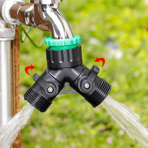 Water <strong>Pipe</strong> Two-way Ball Valve Garden <strong>Hose</strong> <strong>Splitter</strong> 3/4" 2 Way Plastic Water <strong>Hose</strong> <strong>Splitter</strong> for Landscaping Gardening Irrigation - Product Image 1