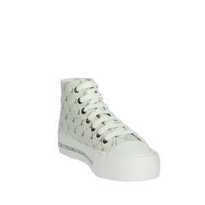 Zapatillas Deportivas para Niña Patrizia Pepe, Blancas y Plateadas, de Lona, con Caña Alta - Product Image 5