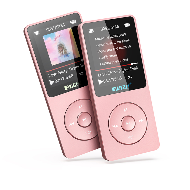 Rose-Gold Entertainment Multi Media MP4 MP3 RUIZU X02 Patent Colour Mp4 Mini Type With Usb Video MP3 Music Player for Drivers
