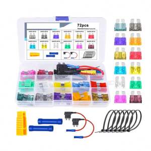<span class=keywords><strong>60</strong></span> pièces kit de classification de fusible de voiture lame standard circuit d'assurance siège de <span class=keywords><strong>s</strong></span>écurité support extracteur serre-câble - Product Image 1
