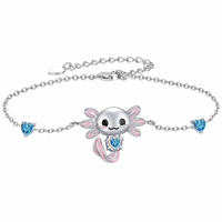 SPJ 2026 Nouveau Bracelet Charme Axolotl en Argent Sterling S925, Bijou Animal Mignon de Dessin Animé, Cadeau pour Femme, Vente Directe Usine