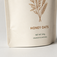 Sachet Doypack Mat Stratifié Qualité Alimentaire Premium Refermable avec Encoche de Déchirement pour l'Emballage de Céréales et d'Avoine en Vrac