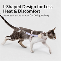Harnais pour chaton et chat en cuir et nylon, personnalisé, à blocs de couleur, en forme de H, réglable, anti-évasion, léger (36g), avec boucle en PVC, vente en gros, OEM