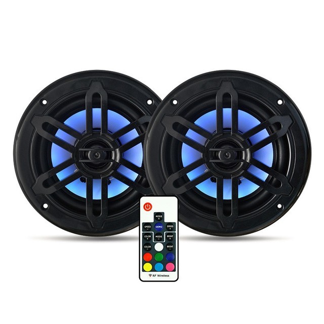 New Yacht Colorful Waterproof Speaker Remote Control Color Changing 12V High Pitch Marine Speaker Waterproof and Rust-proof