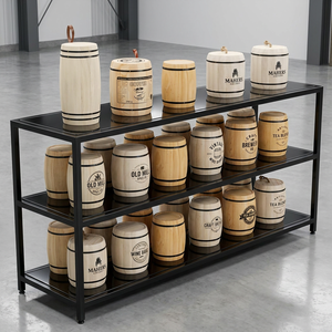 Mini-baril en <span class=keywords><strong>bois</strong></span> durable pour le stockage des grains de café, petit conteneur en <span class=keywords><strong>bois</strong></span> avec logo personnalisé, pot à bonbons rustique fait à la main - Product Image 5