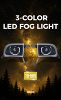 GOODZOOM Faros Antiniebla LED de 3 Colores, 10-50V, Lentes HD, con Soportes de Montaje Específicos, Luces Auxiliares de Conducción para Automóvil