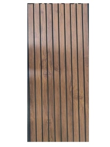 Panneaux muraux en PVC cannelé au design bois, épaisseur 10 mm, largeur 300 mm, longueur 2500 mm, personnalisables, étanches, pour usage domestique et commercial - Product Image 3