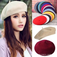 Béret en laine femme automne et hiver britannique Vintage all-match automne bonbon peintre octogonal Belle chapeau