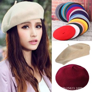 Berretto di lana autunno e inverno Vintage britannico tutto match autunno color caramella pittore ottagonale cappello bella - Product Image 5