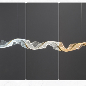 Lámpara colgante creativa artística acrílica de cinta Boyid Ideal para restaurante de recepción de hotel de sala de té. Nueva iluminación estilo chino - Product Image 6