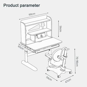 Ensemble Chaise et Bureau d'Étude pour Enfants Réglable en Hauteur (90 cm) avec Étagère à Trois Niveaux pour Salle de Tutorat à <span class=keywords><strong>Domicile</strong></span> - Fournisseur Direct Usine - Product Image 4