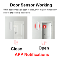 Sensor de Puerta Inteligente Tuya con WiFi, Funciona con Batería, Detector de Apertura y Cierre, Control por Aplicación Smartlife, Notificaciones, Compatible con Alexa y Google Home