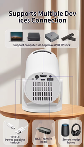 โปรเจคเตอร์พกพา 1080p สมาร์ท WiFi BT โปรเจคเตอร์โฮมเธียเตอร์สำหรับการตั้งแคมป์กลางแจ้ง ห้องนอน ดูหนังยามค่ำคืน - Product Image 1