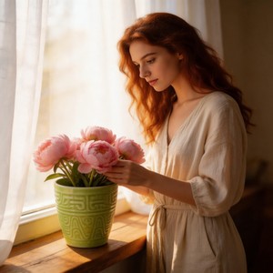 Pot de fleurs <span class=keywords><strong>en</strong></span> céramique émaillée vert printemps HARVIT Stone Clay / Pots de fleurs personnalisés / Pots de <span class=keywords><strong>jardin</strong></span> rustiques - Écologiques et durables - Product Image 2