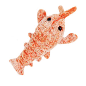 Giocattolo elettronico di peluche <span class=keywords><strong>Floppy</strong></span> <span class=keywords><strong>Floppy</strong></span> flosce ricaricabile per animali domestici con simulazione interattiva gamberetti rotanti in Stick giocattolo per gatti - Product Image 1