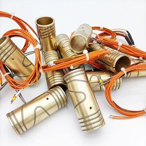 220v 350w Hot Runner Coil <b>Heater</b> with Brass Sleeve and Thermocouple K/J for Injection Molding Nozzle - Product Image 6