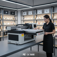 Printer UV Flatbed LED DZ 6090 A1 60X90CM dengan Head XP600 CMYK Putih 1200 1200 Dpi untuk Kayu, Logam, Kaca, Akrilik, dan Casing Ponsel
