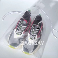 Sacs à cordes transparents de très grande capacité avec logo en soie imprimé au design personnalisé sac de pochette en organza avec cordon de serrage pour vêtements