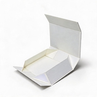 Boîte en papier pliante personnalisée à couvercle magnétique, beige, en papier kraft texturé, emballage plat, logo personnalisé, boîte cadeau écologique